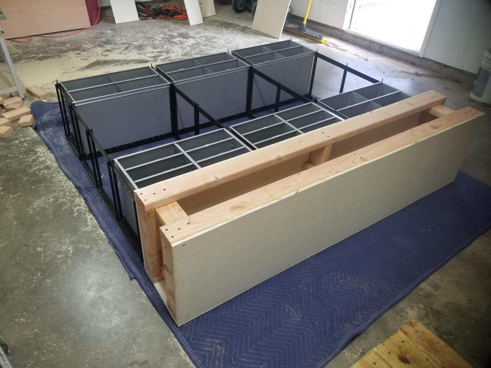 Framing the mailboxes.