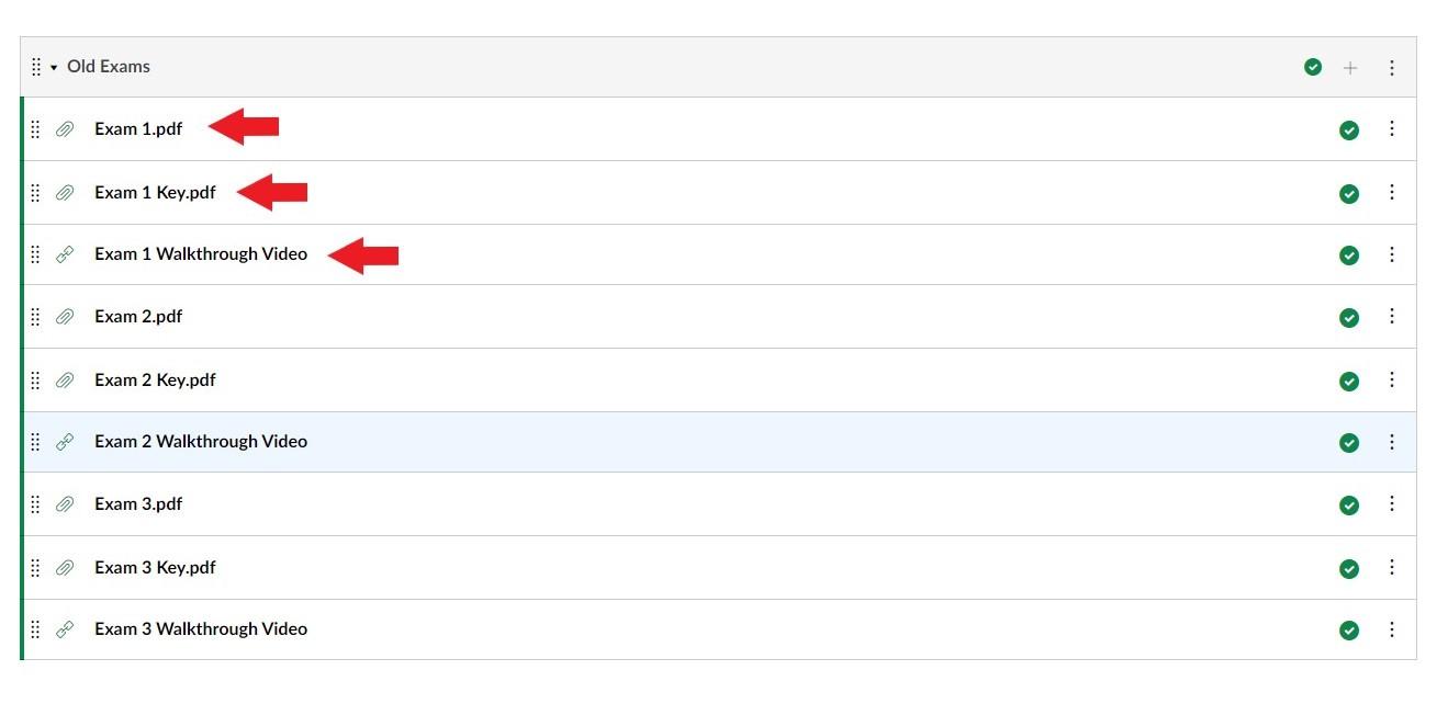 Access to my Old Exams