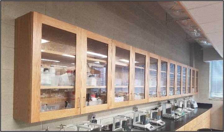 Hung up new shelving with windows.