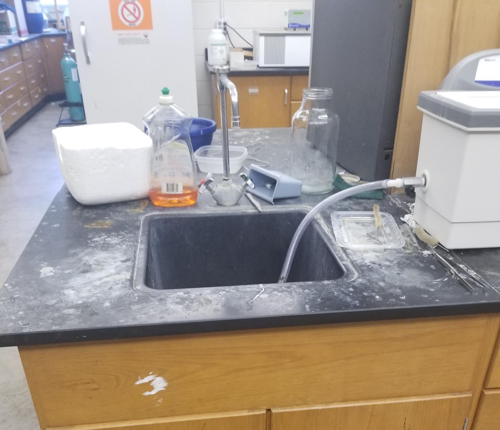 Installed sink in Hand Lab 3319