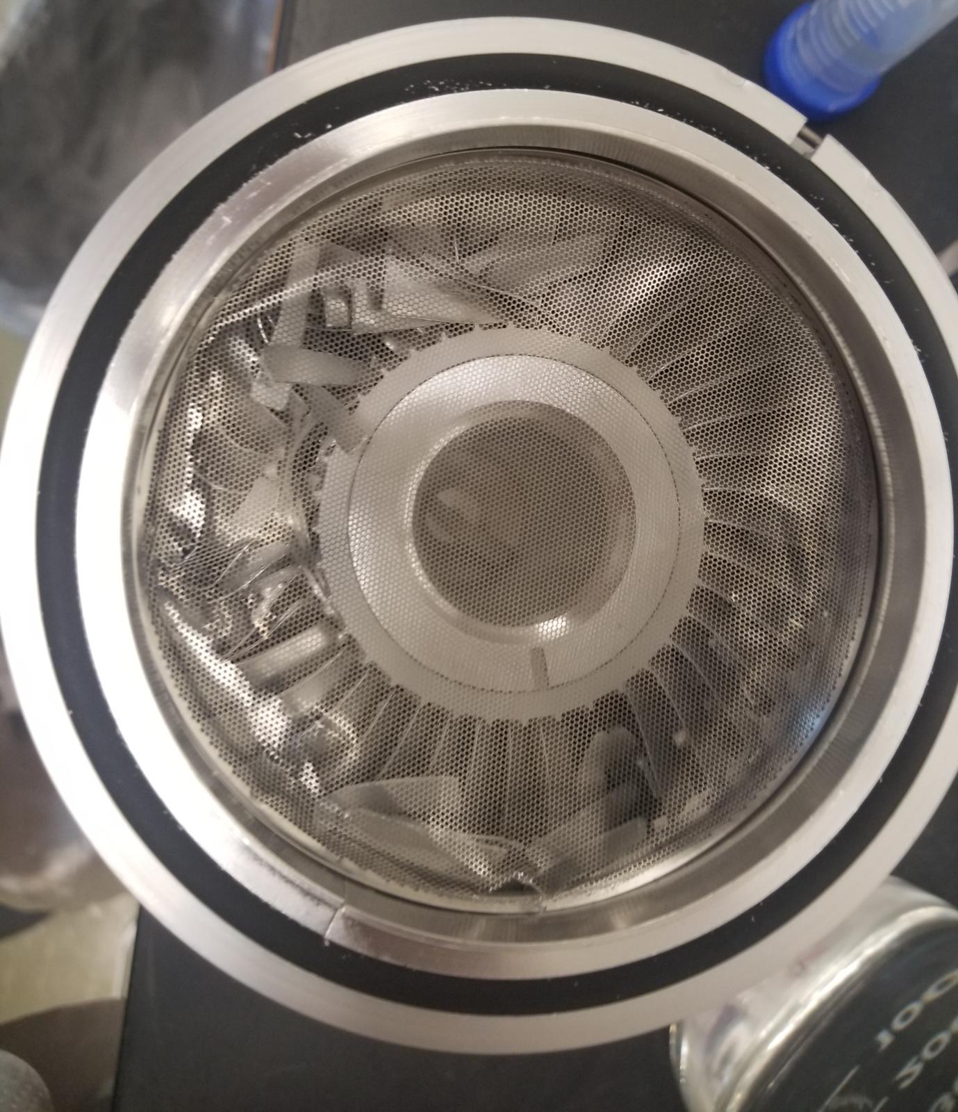 Top view inside failed turbopump on HRMS