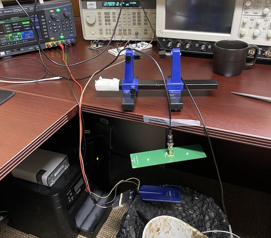 Nov. 2022 Initial lab testing of RF backscattered communications